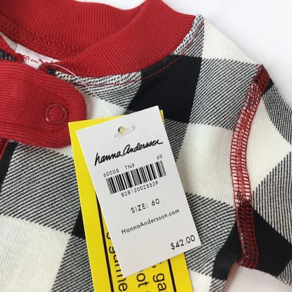 Hanna Andersson Buffalo Plaid Sleeper NWT Zip Size 60/3-6 mo Pajamas Unisex